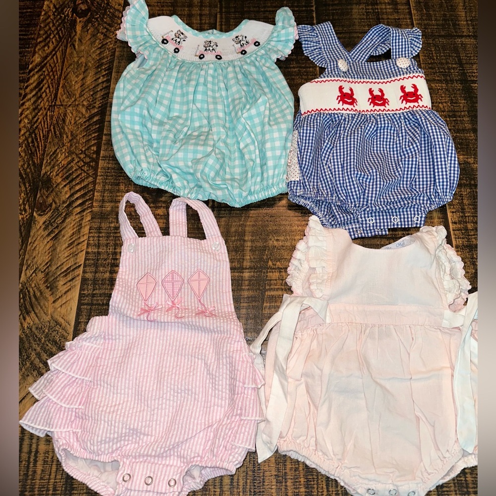 Smocked Bubbles size 6mo lot of 4
